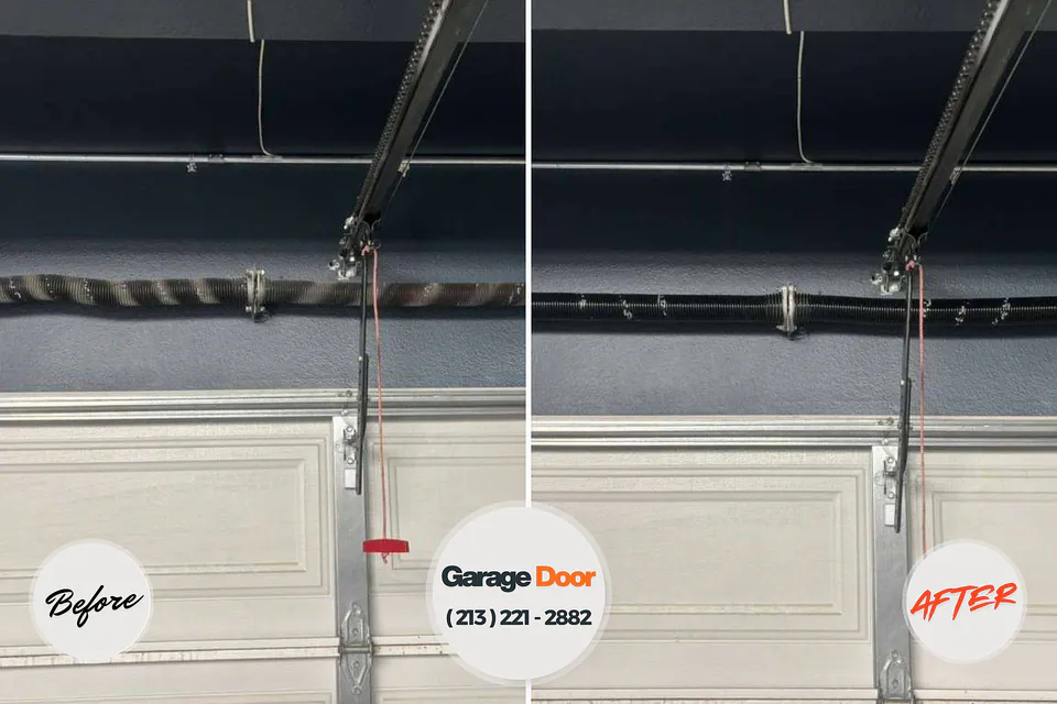 Before and after: garage door repair Harrodsburg, KY